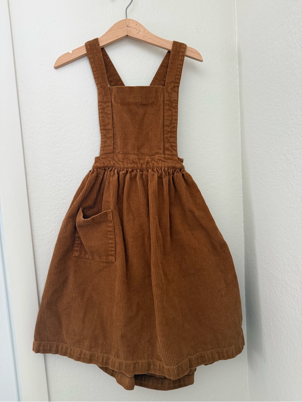 The Simple Folk Corduroy Pinafore Rust Brown